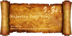 Vujevics Zsófia névjegykártya
